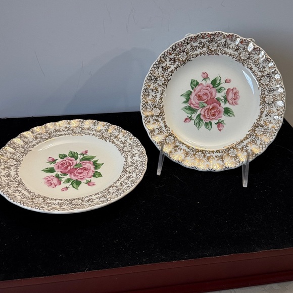 Other - 2 Vintage American Limoges dessert/bread plate pattern K–S518 warranted 22k gold